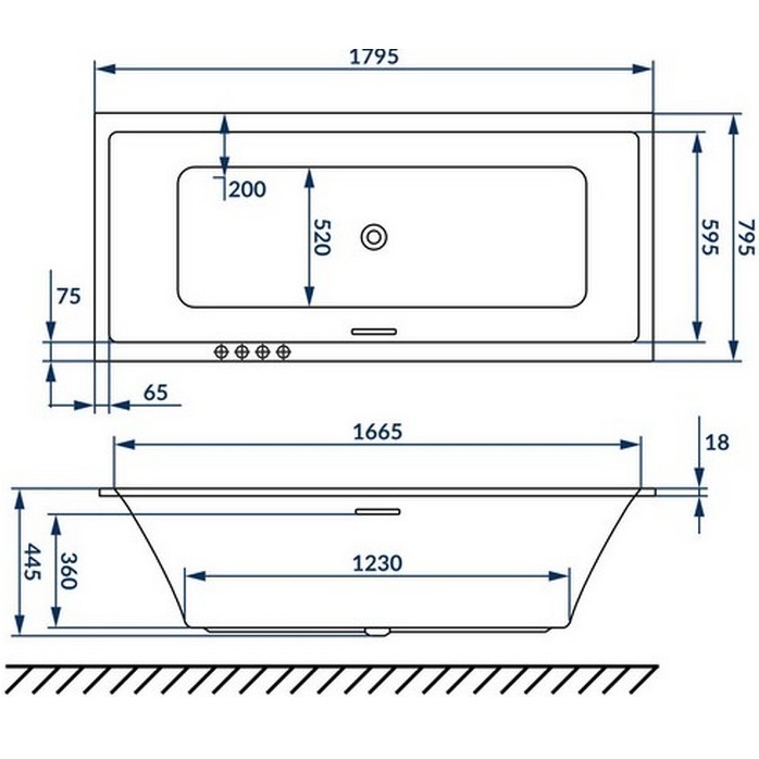 Ванна гидромассажная Excellent Heaven Slim "ULTRA" WAEX.HEV18S.ULTRA.BR 180x80 (бронза, белый), каркас, слив-перелив